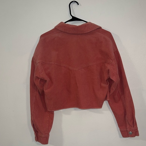 Cropped oversized corduroy jacket - Picture 2 of 3